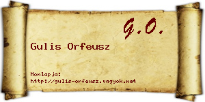 Gulis Orfeusz névjegykártya